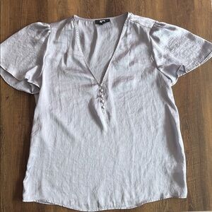 Paige short sleeve button top S